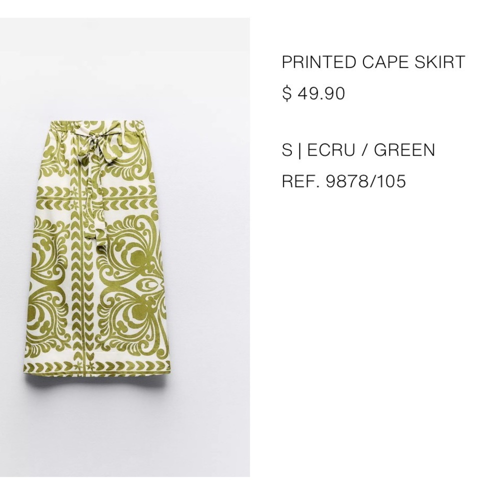 Zara Printed Cape Skirt - Picture 6 of 6